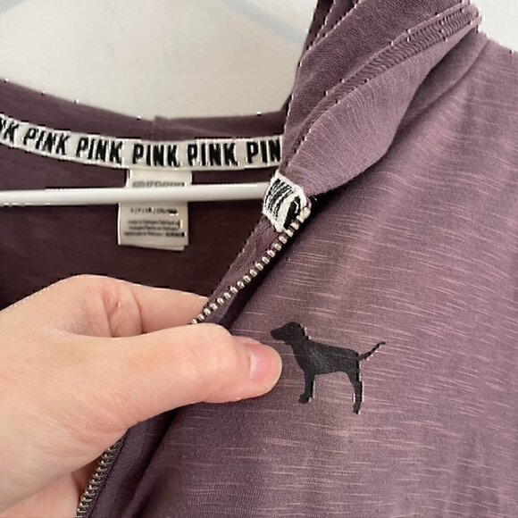 PINK VS VICTORIA'S SECRET Purple 1/4 Zip Lightweight Pullover Hoodie Sweatshirt - Picture 6 of 12